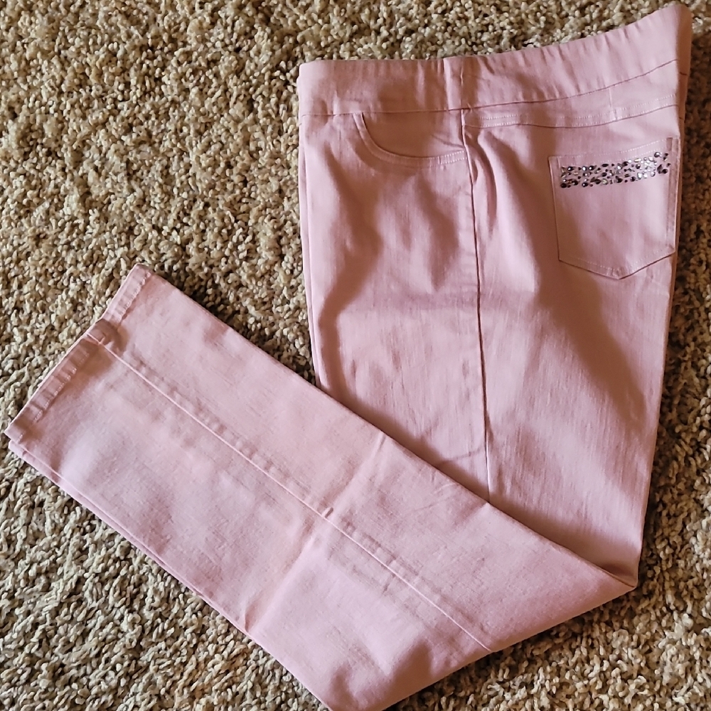 Drapers & Damons Skinny Pink Jeans with Tapered Legs